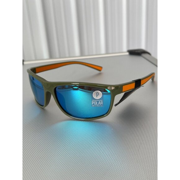 Kreedom Polarized Sunglasses UV400 Protection Olive Green Orange Frame Sport NEW - Picture 5 of 6